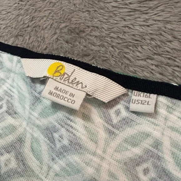 Boden Florrie Jersey Cotton Dress Gemoetric Pattern 12 Long 12L Tall - Picture 4 of 7